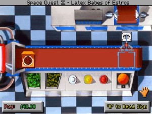 This is the beginning of the downhill slope for this game. This is the interface for making burgers. You're meant to point and click your way to fame, fortune and burgers, but it's just tricky and ends up going too fast. Need money fast? Good luck. You'll have to play this mini-game at least two or three times.